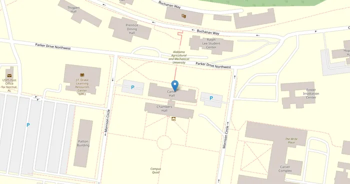 Map location of Alabama A & M University