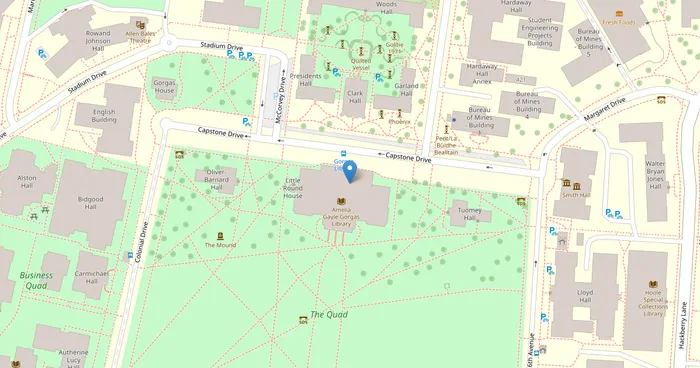 Map location of The University of Alabama