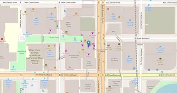 Campus map for University of Minnesota, Rochester